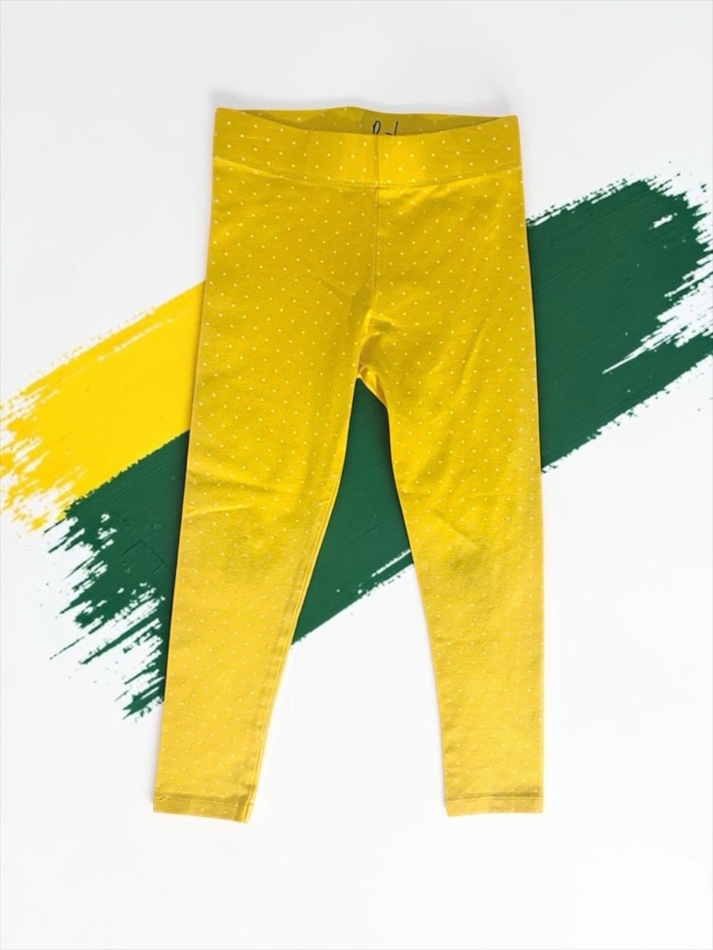 Mini Boden Girls Leggings 🌼 Bright Yellow Polka Dot Size 5–6 116 cm